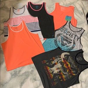 American Eagle. Hurley. Society. Lot men’s tanks L